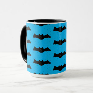 Taza Murciélagos de Halloween azules y negros