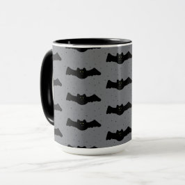 Taza Murciélagos de Halloween grises y negros