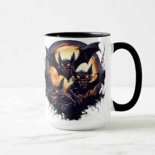 Taza murciélagos saliendo de una cueva