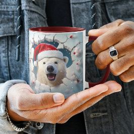 Taza Muro de nieve del oso polar de Santa Claus