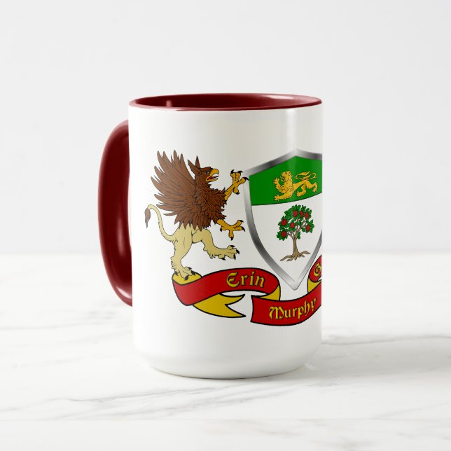 Taza Murphy Irish Coat of Arms Shield Combo Mug (Anverso izquierdo)