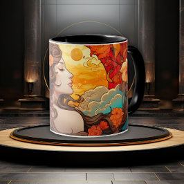 Taza Musa Art Nouveau a la luz de la luna