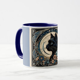 Taza Musa de medianoche en un marco de luna petalada