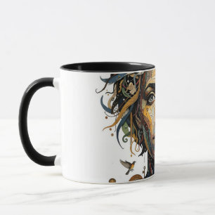 Taza Musa de relojería: un retrato surreal steampunk