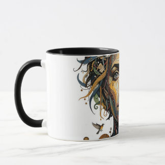 Taza Musa de relojería: un retrato surreal steampunk