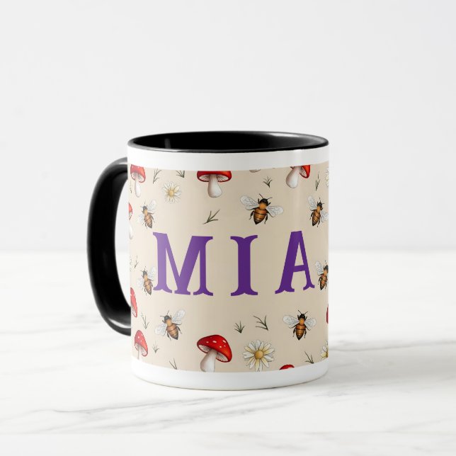 Taza Mushroom and bee personalizable combo mug (Anverso izquierdo)