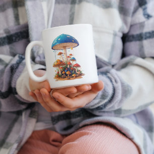 Taza Mushroom Stand sobre el café con lluvia de arena M
