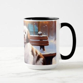 Taza Música clásica de un lindo chica con DOG
