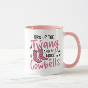 Taza Música Country Western Rosa Con Botas De Vaquero F