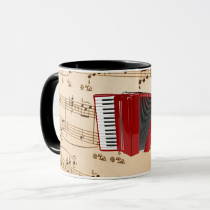 Taza Música de acordeón, diseño popular,