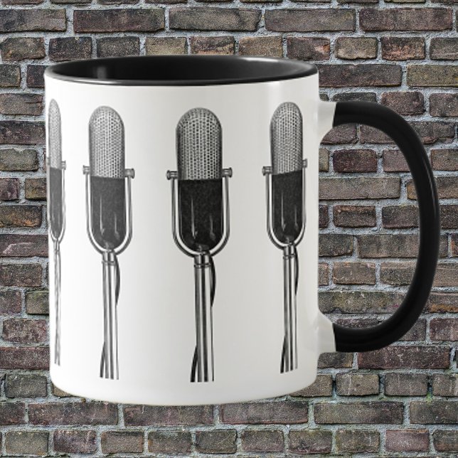 Taza Música de época, micrófono retro de moda antiguo (Subido por el creador)