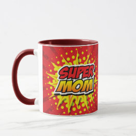 Taza Música de supermamá roja y amarilla estilo libro d