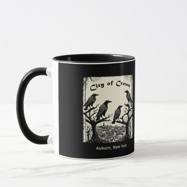 Taza Música en blanco y negro con gráfico de la ciudad  (Izquierda)
