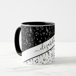 Taza Música en blanco y negro personalizada
