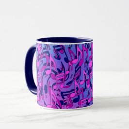 Taza Música Hermosa Diseño Animado Colorido y Alegre