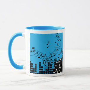 Taza Música Ilustracion personalizado monograma