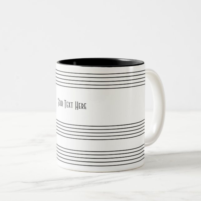 Taza Música Manuscript StaLines Musical Black White (Anverso derecho)