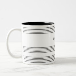 Taza Música Manuscript StaLines Musical Black White