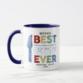 Taza Música Papá Mejor Papá De Los Cuadros De Guitarra 
