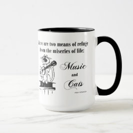 Taza Música y gatos 2 - cita de Schweitzer