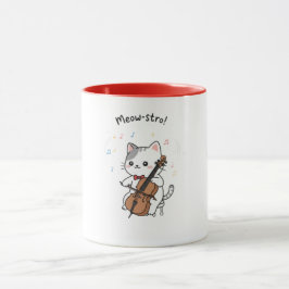 Taza Músico de Cello Adorable Gato