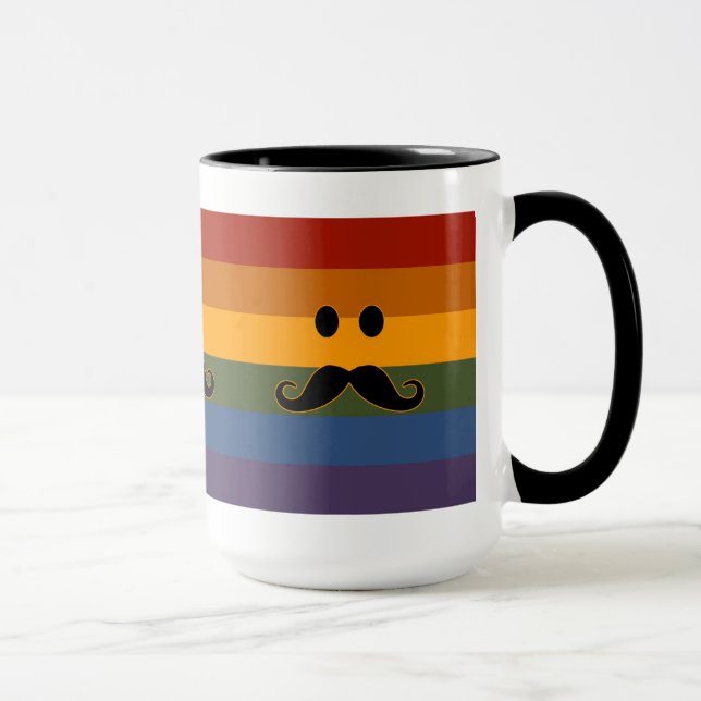Taza Mustache Pride personalizado mug - elegir estilo (Derecha)