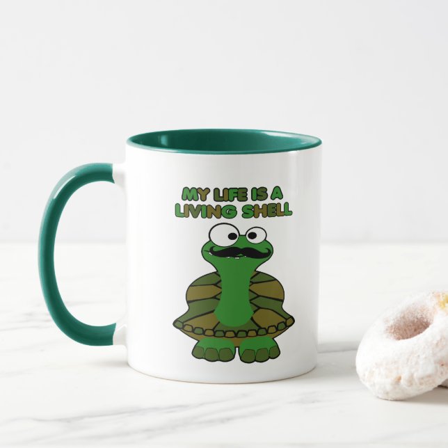 Taza Mustache Turca con caparazón vivo (Con donut)