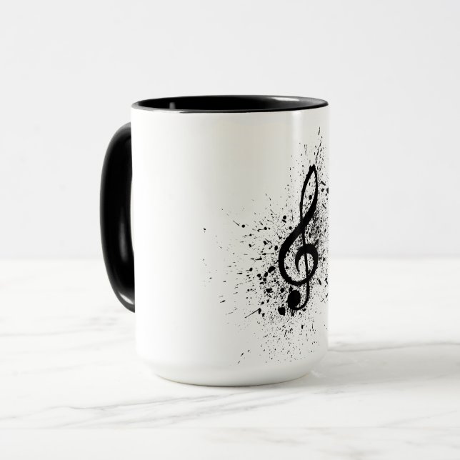 Taza Muzikale bladmuziek muzieknoten patroon. Muziek (Anverso izquierdo)