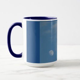 Taza My Daytime Moon - Blue Tones Ringer Mug