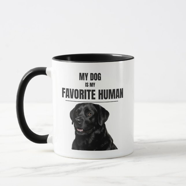Taza My Dog Is My Favorite Human – Black Lab Coffee Mug (Izquierda)