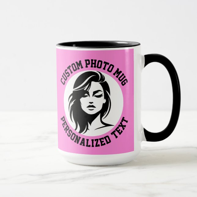 Taza My Face on a CARNATION PINK Large Custom Combo Mug (Derecha)