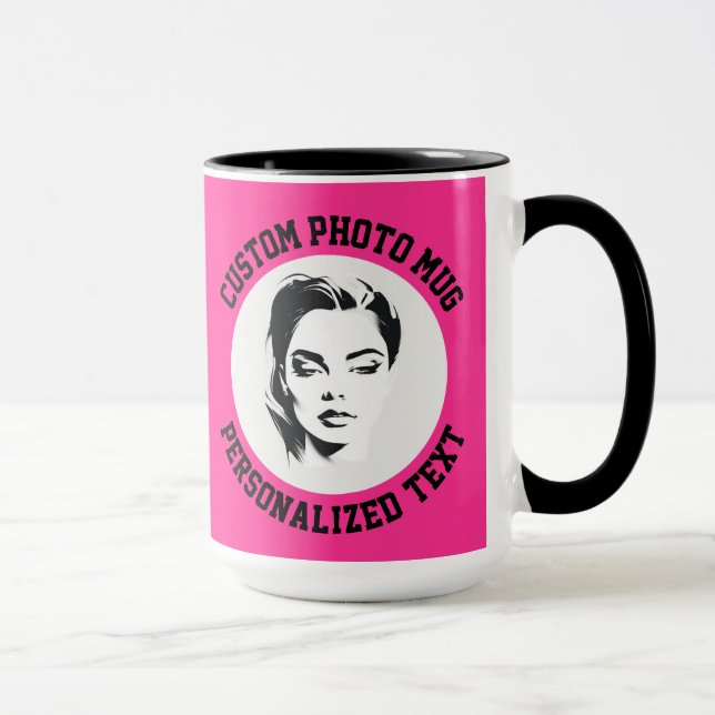 Taza My Face on a STRAWBERRY PINK Large Custom Combo (Derecha)