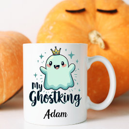 Taza My Ghostking Kawaii Halloween Mug for Boyfriend