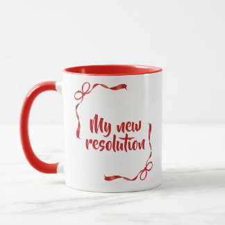 Taza My New Resolution for the New Year Red Ribbon