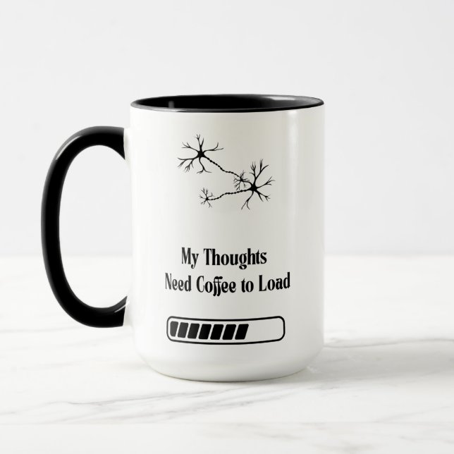 Taza My Thoughts Need Coffee to Load – Funny Mug (Izquierda)