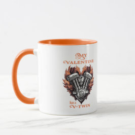 Taza My Valentine has a V-Twin, Biker style