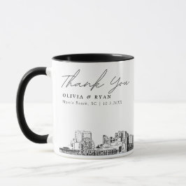 Taza Myrtle Beach Sketch Simple Custom Wedding Mug