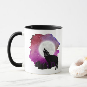 Taza Mystic Howling Wolf Silhouette mug
