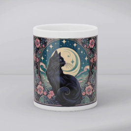 Taza Mystical Black Cat Art Nouveau