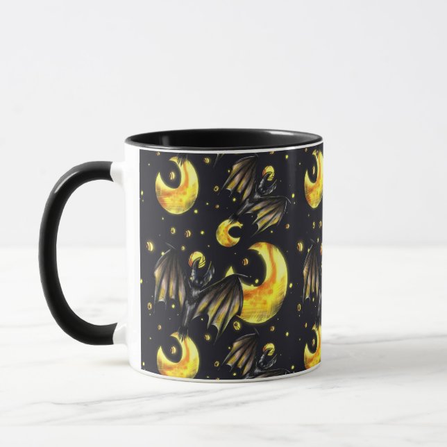 Taza Mystical Moon and Bat Pattern Mug (Izquierda)