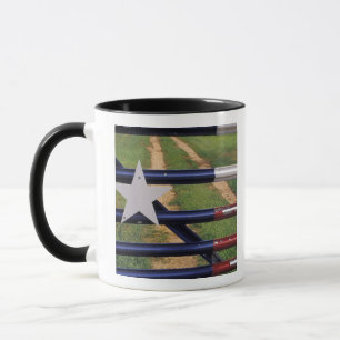 Taza N.A., EE. UU., Texas, lago Buchanan, bandera de Te