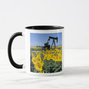 Taza Na, EE. UU., Colorado, Girasoles, Torre de perfora