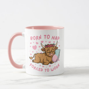 Taza Nacida para ladrar obligada a trabajar divertida v