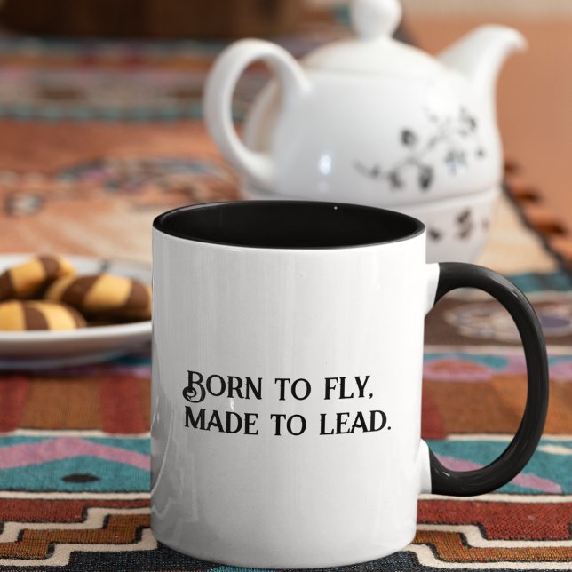 Taza NACIDO a volar hecho a plomo, Inspirador, positivi (Subido por el creador)