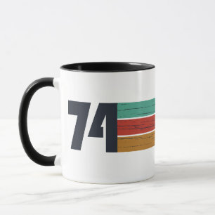 Taza Nacido en 1974 cumpleaños vintage simple elegante
