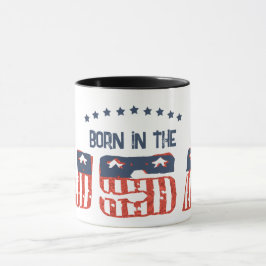 Taza Nacido en Estados Unidos Versión Grunge Patriotic 