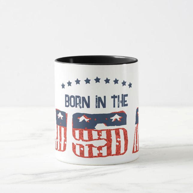 Taza Nacido en Estados Unidos Versión Grunge Patriotic  (Centro)
