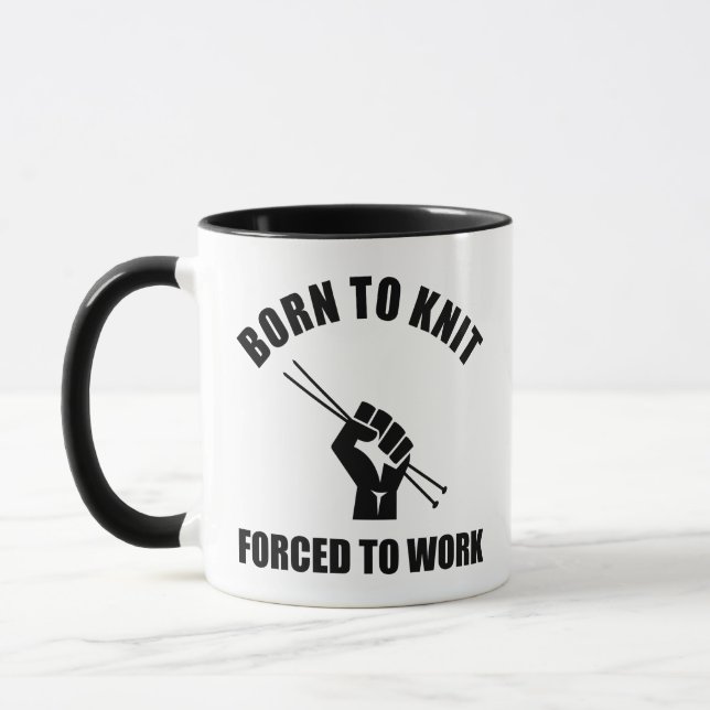 Taza Nacido Para Azar Forzado A Trabajar (Izquierda)