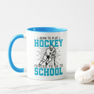 Taza Nacido Para Jugar Hockey Regalo De Cumpleaños Colo