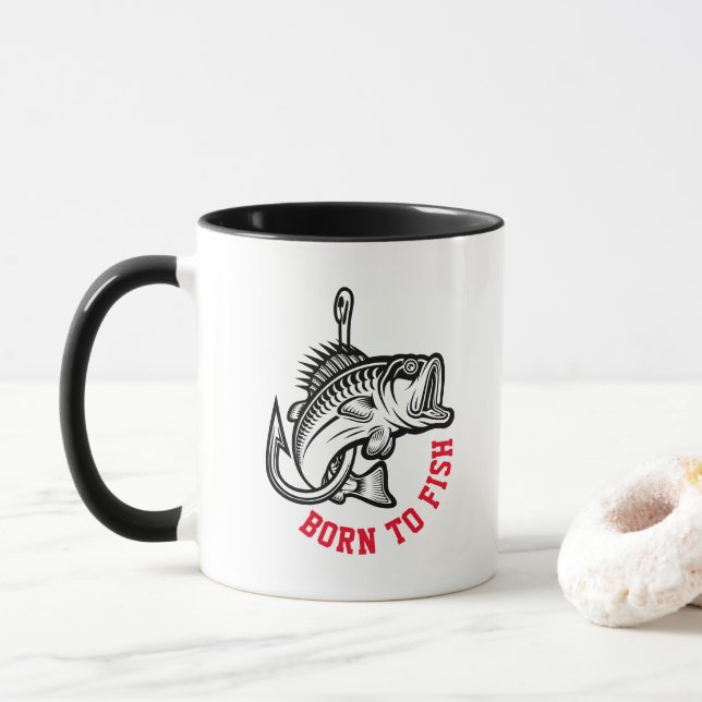 Taza Nacido Para Pescado (Con donut)
